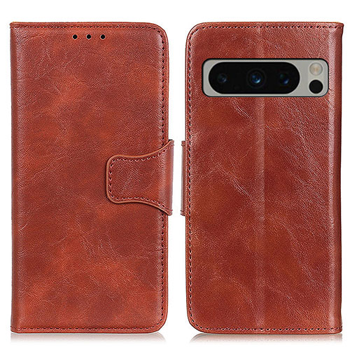 Leather Case Stands Flip Cover Holder M02L for Google Pixel 8 Pro 5G Brown