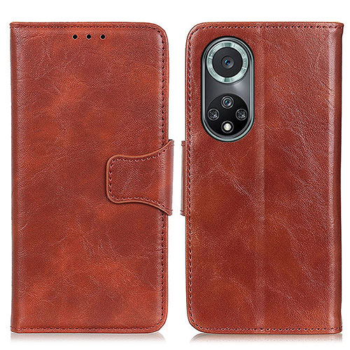 Leather Case Stands Flip Cover Holder M02L for Huawei Honor 50 Pro 5G Brown