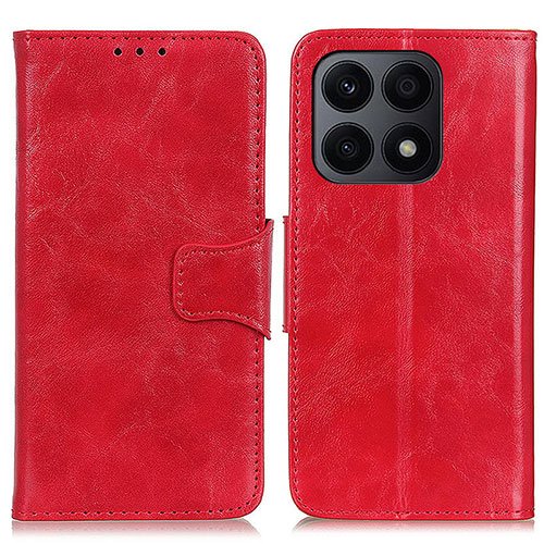 Leather Case Stands Flip Cover Holder M02L for Huawei Honor X8a 4G Red