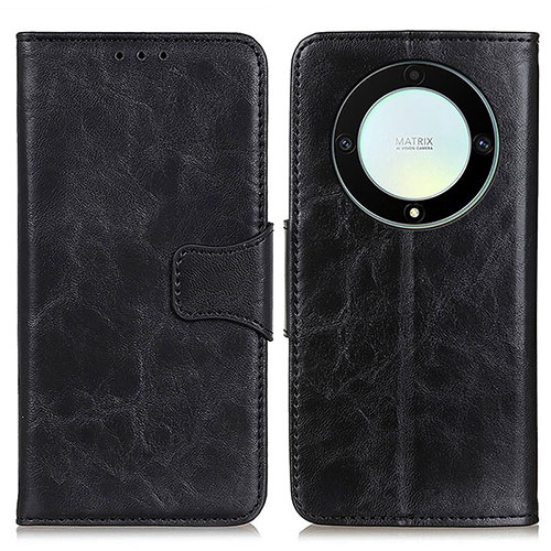 Leather Case Stands Flip Cover Holder M02L for Huawei Honor X9a 5G Black