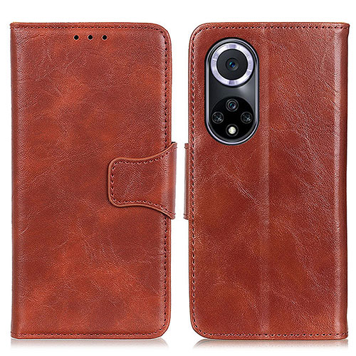 Leather Case Stands Flip Cover Holder M02L for Huawei Nova 9 Brown