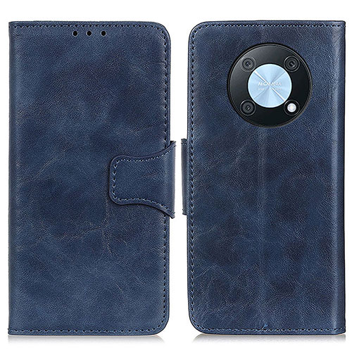 Leather Case Stands Flip Cover Holder M02L for Huawei Nova Y90 Blue