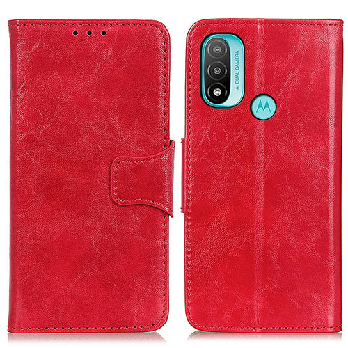 Leather Case Stands Flip Cover Holder M02L for Motorola Moto E30 Red