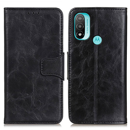 Leather Case Stands Flip Cover Holder M02L for Motorola Moto E40 Black