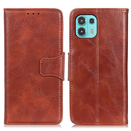 Leather Case Stands Flip Cover Holder M02L for Motorola Moto Edge 20 Lite 5G Brown