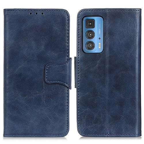 Leather Case Stands Flip Cover Holder M02L for Motorola Moto Edge 20 Pro 5G Blue