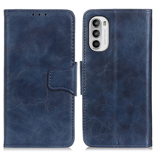 Leather Case Stands Flip Cover Holder M02L for Motorola Moto Edge (2022) 5G Blue