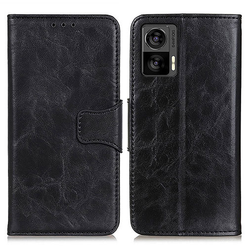 Leather Case Stands Flip Cover Holder M02L for Motorola Moto Edge 30 Neo 5G Black