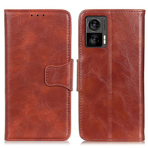 Leather Case Stands Flip Cover Holder M02L for Motorola Moto Edge 30 Neo 5G Brown