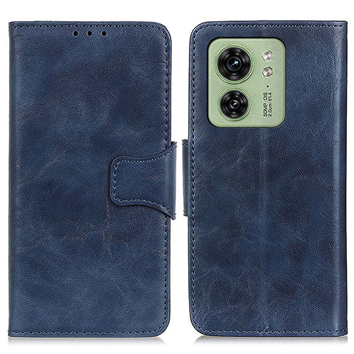 Leather Case Stands Flip Cover Holder M02L for Motorola Moto Edge 40 5G Blue