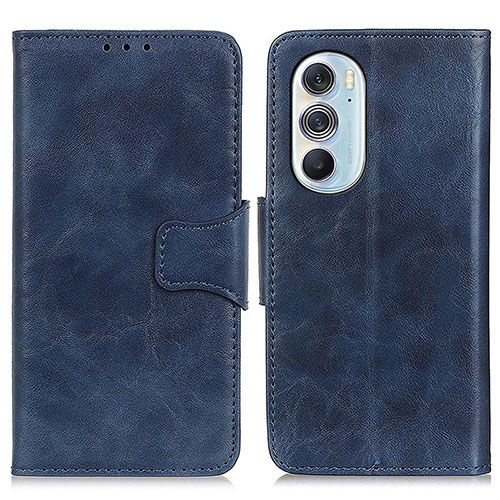 Leather Case Stands Flip Cover Holder M02L for Motorola Moto Edge Plus (2022) 5G Blue