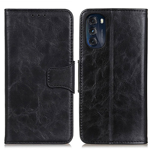 Leather Case Stands Flip Cover Holder M02L for Motorola Moto G 5G (2022) Black