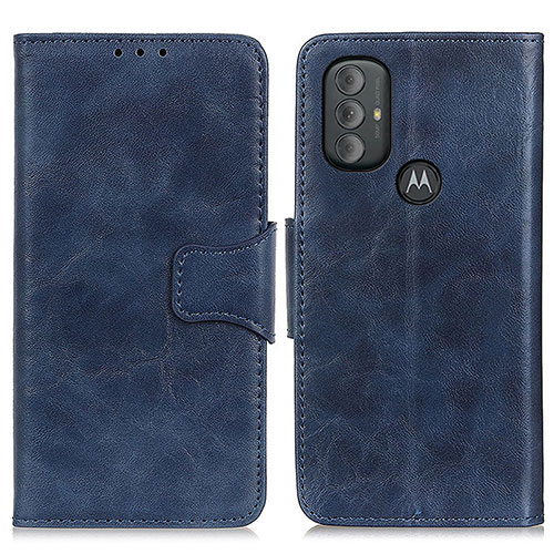 Leather Case Stands Flip Cover Holder M02L for Motorola Moto G Play (2023) Blue