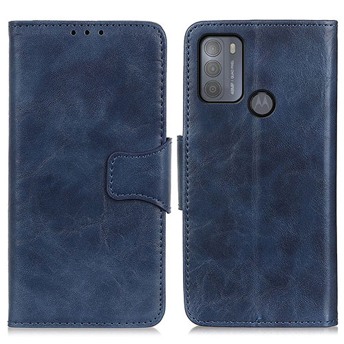 Leather Case Stands Flip Cover Holder M02L for Motorola Moto G50 Blue