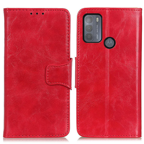 Leather Case Stands Flip Cover Holder M02L for Motorola Moto G50 Red