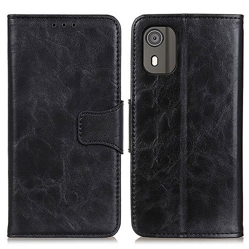 Leather Case Stands Flip Cover Holder M02L for Nokia C02 Black