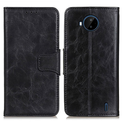 Leather Case Stands Flip Cover Holder M02L for Nokia C20 Plus Black