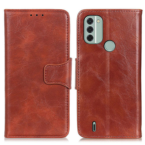 Leather Case Stands Flip Cover Holder M02L for Nokia C31 Brown