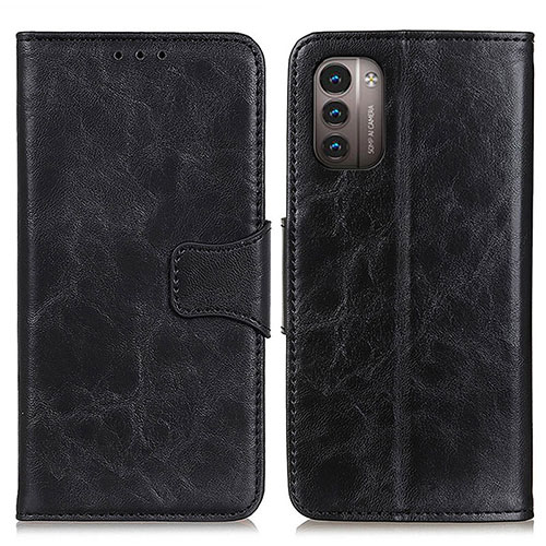 Leather Case Stands Flip Cover Holder M02L for Nokia G21 Black