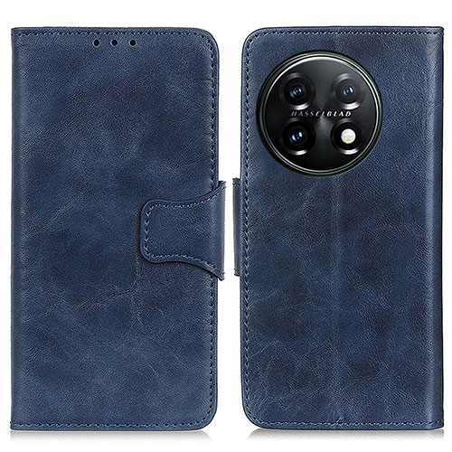 Leather Case Stands Flip Cover Holder M02L for OnePlus 11 5G Blue