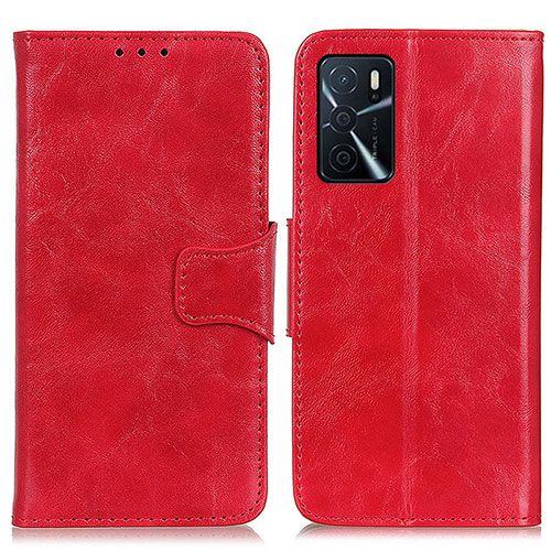 Leather Case Stands Flip Cover Holder M02L for Oppo A16s Red
