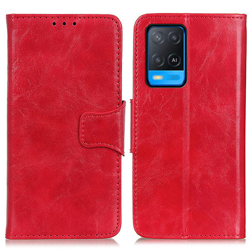 Leather Case Stands Flip Cover Holder M02L for Oppo A54 4G Red