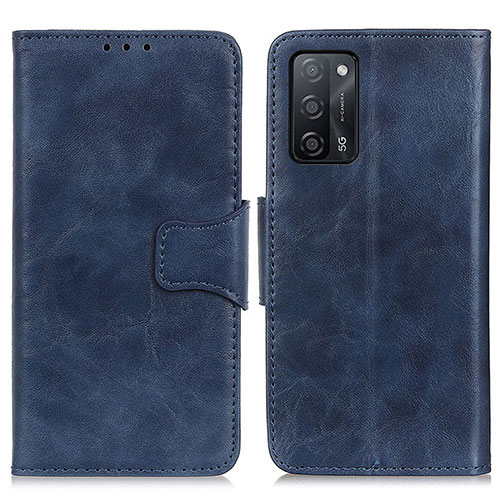 Leather Case Stands Flip Cover Holder M02L for Oppo A55 5G Blue