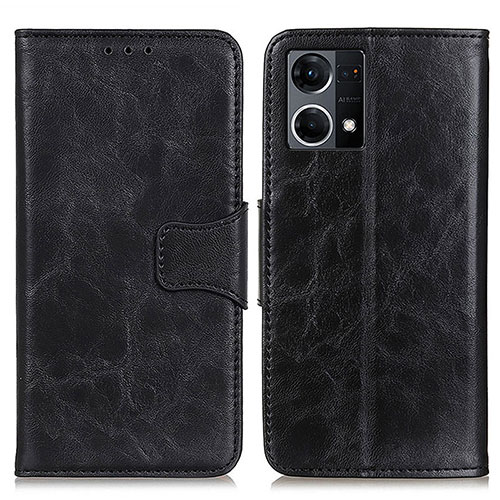 Leather Case Stands Flip Cover Holder M02L for Oppo F21s Pro 4G Black