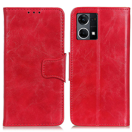 Leather Case Stands Flip Cover Holder M02L for Oppo F21s Pro 4G Red
