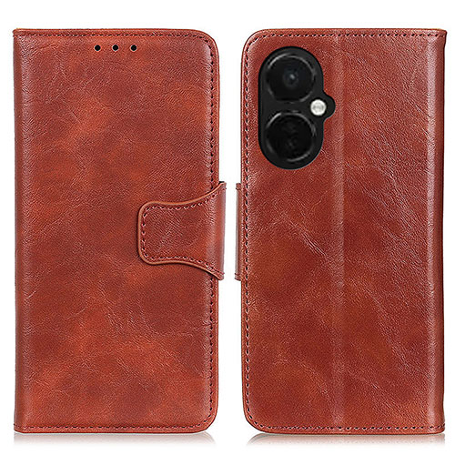 Leather Case Stands Flip Cover Holder M02L for Oppo K11x 5G Brown