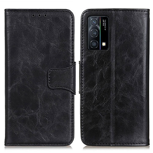 Leather Case Stands Flip Cover Holder M02L for Oppo K9 5G Black