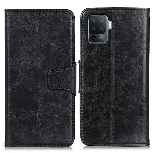 Leather Case Stands Flip Cover Holder M02L for Oppo Reno5 F Black