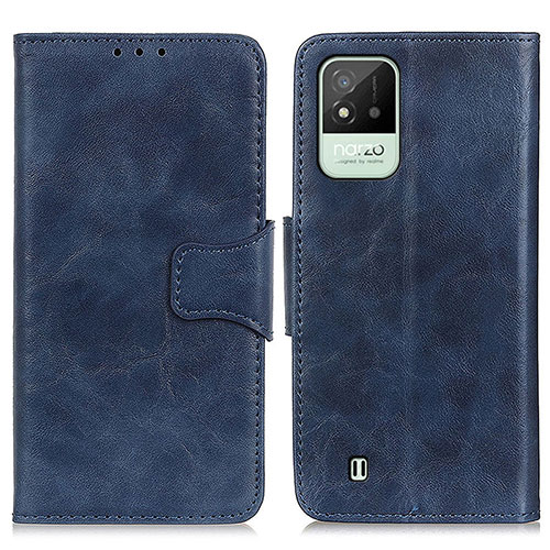 Leather Case Stands Flip Cover Holder M02L for Realme C20A Blue