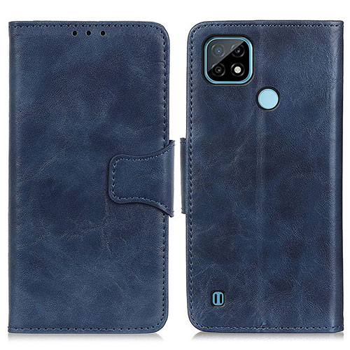 Leather Case Stands Flip Cover Holder M02L for Realme C21 Blue