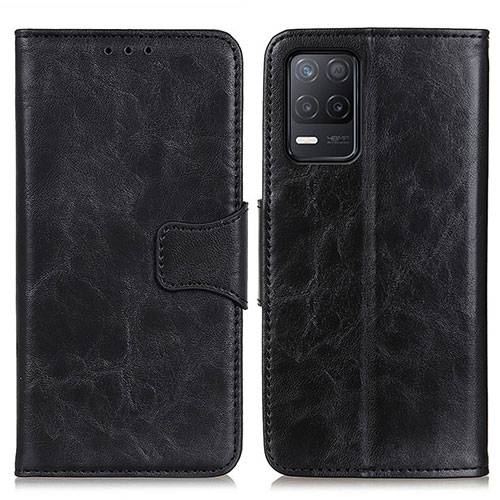 Leather Case Stands Flip Cover Holder M02L for Realme Q3i 5G Black