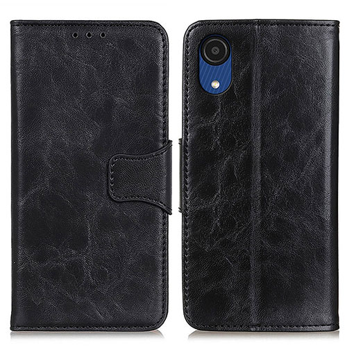 Leather Case Stands Flip Cover Holder M02L for Samsung Galaxy A03 Core Black