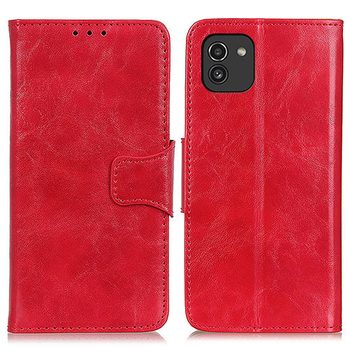 Leather Case Stands Flip Cover Holder M02L for Samsung Galaxy A03 Red