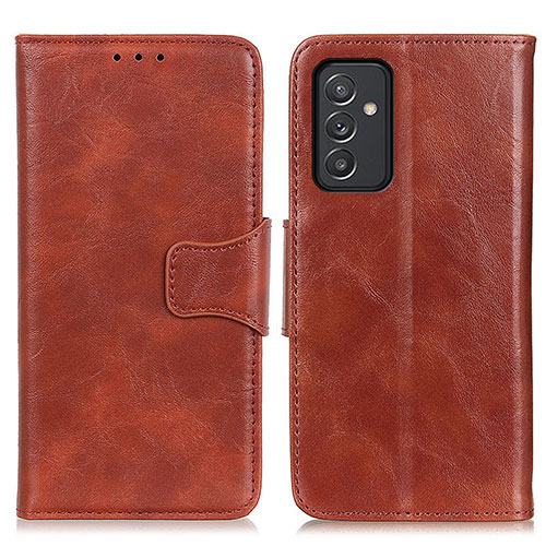Leather Case Stands Flip Cover Holder M02L for Samsung Galaxy A15 4G Brown