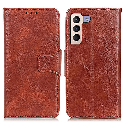 Leather Case Stands Flip Cover Holder M02L for Samsung Galaxy S21 5G Brown