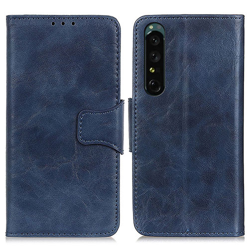 Leather Case Stands Flip Cover Holder M02L for Sony Xperia 1 IV Blue