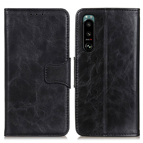 Leather Case Stands Flip Cover Holder M02L for Sony Xperia 5 III SO-53B Black