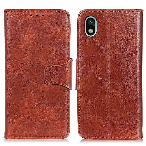 Leather Case Stands Flip Cover Holder M02L for Sony Xperia Ace III Brown