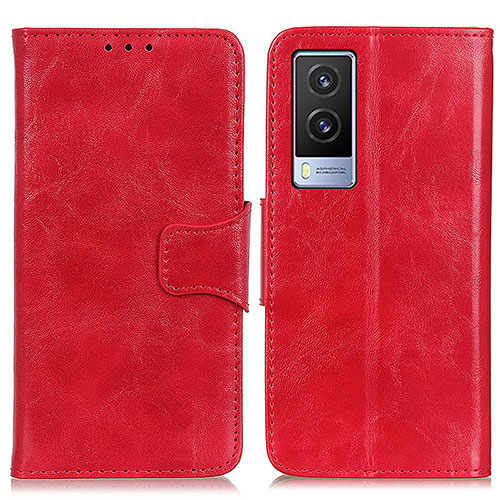 Leather Case Stands Flip Cover Holder M02L for Vivo V21e 5G Red