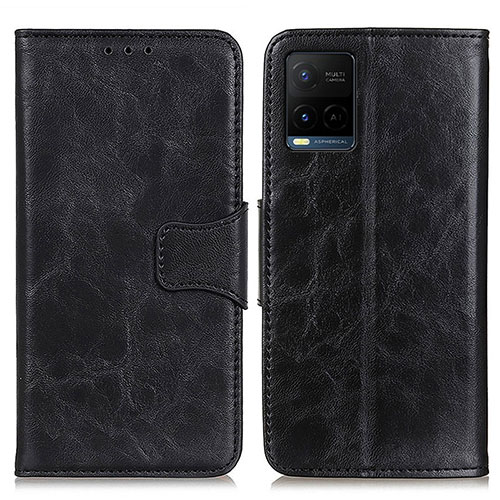 Leather Case Stands Flip Cover Holder M02L for Vivo Y21a Black