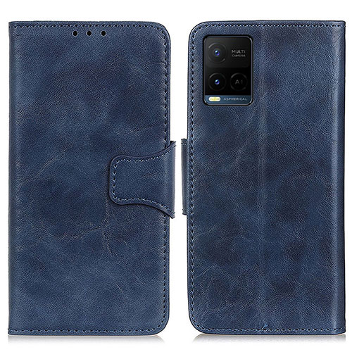 Leather Case Stands Flip Cover Holder M02L for Vivo Y21e Blue