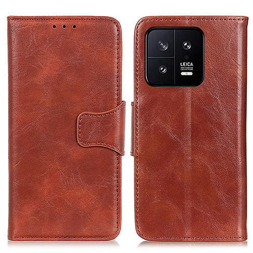 Leather Case Stands Flip Cover Holder M02L for Xiaomi Mi 13 Pro 5G Brown