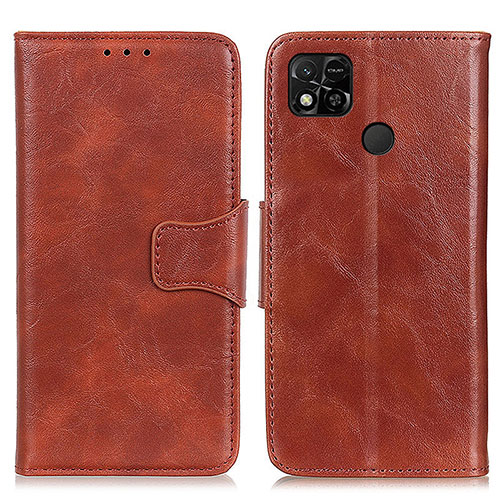 Leather Case Stands Flip Cover Holder M02L for Xiaomi POCO C31 Brown