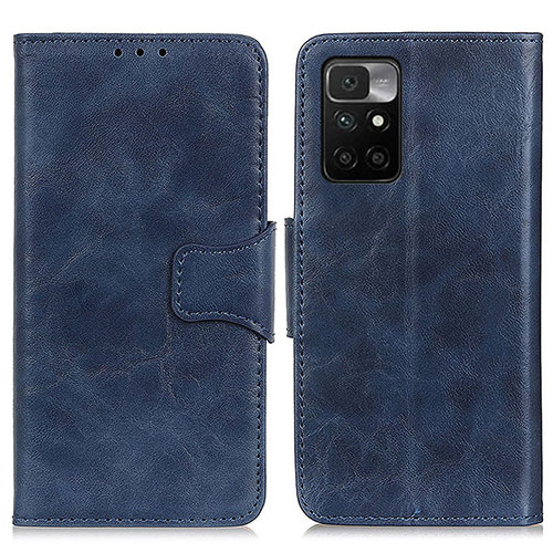 Leather Case Stands Flip Cover Holder M02L for Xiaomi Redmi 10 (2022) Blue