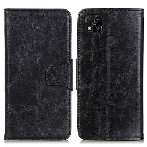 Leather Case Stands Flip Cover Holder M02L for Xiaomi Redmi 9C NFC Black