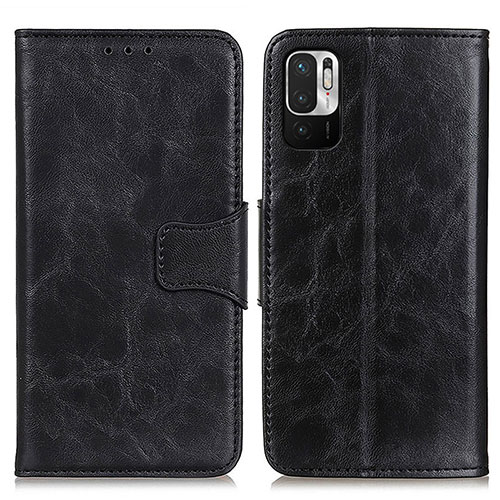 Leather Case Stands Flip Cover Holder M02L for Xiaomi Redmi Note 10 JE 5G Black